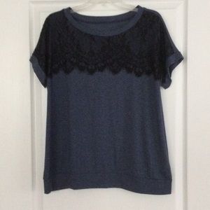 Super soft lace top tee shirt